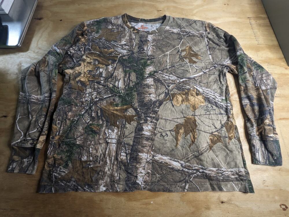 Game Winner Men's Large Hunting Shirt Woodland Camo 100% Cotton 098223 Forest...